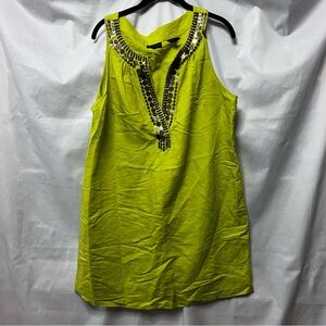 New York & Company Lime Green Embellished Midi Dress